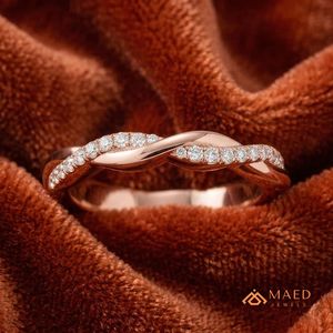 High Quality Rose Gold Unique Shape Twisted Band <b>Ring</b> Modern Moissanite Diamond Silver <b>Dainty</b> Stackable Luxury Party Wedding - Product Image 4