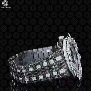 Charm_Jewells Luxury Stainless Steel <b>Watch</b> Round 38mm Analog Quartz <b>Diamond</b> Encrusted Women's Fashion Band 20mm - Product Image 3