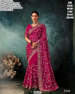 Sari Royal Amber en Viscose Anti-Plis et Anti-Humidité pour Fêtes et Mariages Traditionnels d'Hiver - Product Image 4