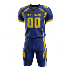Maillots de football personnalisés durables imprimés par transfert thermique, ensemble uniforme de football américain respirant, grandes tailles 100% - Product Image 1