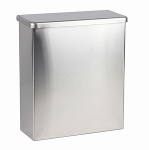 Boîte aux lettres murale élégante en argent galvanisé, polie, avec compartiment à journaux et espace de rangement pour colis - Product Image 1