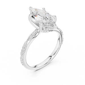 Marquise Cut Diamond Engagement <b>Ring</b> <b>Split</b> Shank Pave Gold <b>Ring</b> Luxury Bridal Jewelry - Product Image 5