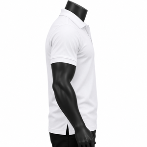 Chemises de golf en polyester pour hommes, manches courtes, logo brodé personnalisable sur le devant, couleur unie, décontractées, séchage rapide, tricotées - Product Image 4