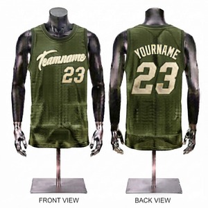 Camiseta de Baloncesto Verde Personalizada para Hombre, Sin Mangas, Sublimada, de Malla, Transpirable, Corte Regular, Unisex para Adultos - Product Image 1