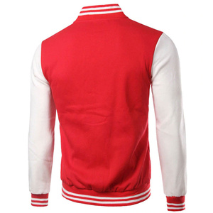 <b>Men's</b> Genuine <b>Leather</b> Varsity <b>Jacket</b> with V-Neck Collar Polyester/Cotton Lining Winter Ready Customizable - Product Image 2