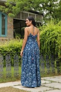 Pure Cotton Indian Block Print Women's Girls' Printed Maxi Dress Trendy Casual Summer Evening Party Dress Button <b>Long</b> Fit - Product Image 6
