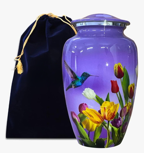 Urne funéraire pour adultes la plus vendue, design papillon coloré, en métal massif, pour cendres, urne commémorative de qualité supérieure - Product Image 1