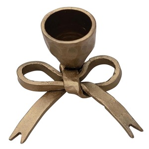 Decorative Metal Taper Holders <b>Brass</b> <b>Candlestick</b> Holder Set of 2 Tall and Short Gold Finish - Product Image 6
