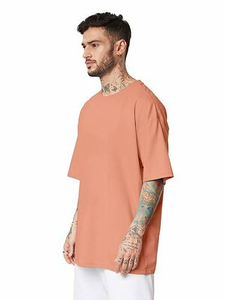 เสื้อยืดสตรีทแวร์ผู้ชายทรงโอเวอร์ไซส์ ผ้าฝ้ายถัก 100% เป็นมิตรกับสิ่งแวดล้อม ระบายอากาศได้ดี ดีไซน์ไหล่ตก ไซส์พลัส ผ้าหนา - Product Image 4