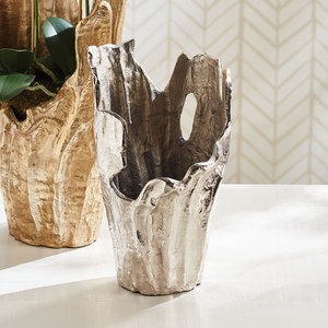 Florero de Metal Hecho a Mano de Diseño Industrial Contemporáneo, Acabado Plateado, Recipiente Decorativo de Sobremesa para Hogar u Oficina a Precios Bajos - Product Image 4