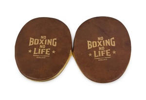 No Boxing No Life Premium Cowhide Leather <b>Focus</b> Mitts Custom Boxing MMA Muay Thai Kickboxing Training <b>Focus</b> <b>Pads</b> - Product Image 2