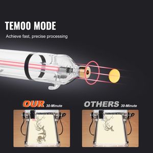 Tubo de Corte Láser de CO2 de 100W, Longitud de 57 (1450 mm), Diámetro de 3.1 (80 mm), Vidrio de Borosilicato, Vida Útil de 10,000 Horas, Cabezal de Metal, Equipo Láser de Alta Potencia - Product Image 2