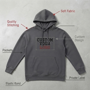 Custom Winter Pullover Hoodie Unisex Heavyweight Cotton Streetwear Hoodie OEM ODM Custom Logo Tracksuit set - Product Image 6