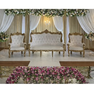 Deluxe Design Wedding Furniture <b>Sofa</b> Set Indian Wedding White <b>Gold</b> Maharaja <b>Sofa</b> Designer Wedding Stage Decoration Australia - Product Image 1
