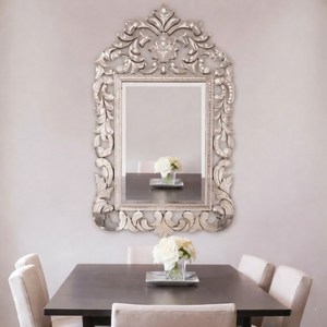 Miroir mural baroque vénitien vintage de luxe |   Miroir décoratif antique à cadre sculpté orné pour la décoration intérieure de la maison - Product Image 3