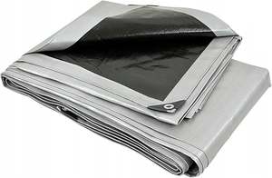 Bâche agricole en polyéthylène tissé enduit de HDPE noir argenté de poids lourd personnalisée, imperméable, feuille de PE, bâche - Product Image 6