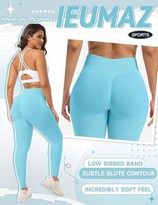 Pantalons de yoga taille haute de qualité supérieure pour femmes, longueur intégrale et capri - Product Image 2