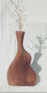 Juego de jarrones apilables de madera, hechos a mano, con acabado natural, para flores, decoración de mesa, hogar y estantería. - Product Image 3