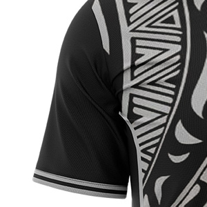 Maillot de football unisexe personnalisé par sublimation, col ras du cou, manches courtes, léger, 100 % polyester, dégradé de couleurs, anti-humidité - Product Image 4