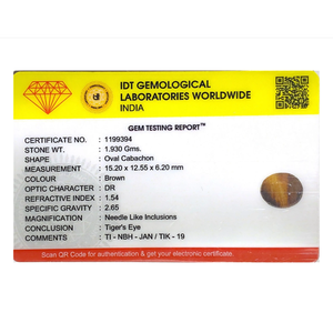 Certified 9.65 Carat Natural Tiger Eye Gemstone-Lab Created Color Change Wholesale Quality - Product Image 4