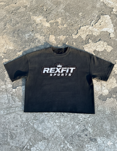 T-shirt en coton délavé de haute qualité Rexfit Sports, logo personnalisé, style vintage, effet délavé, style streetwear - Product Image 1