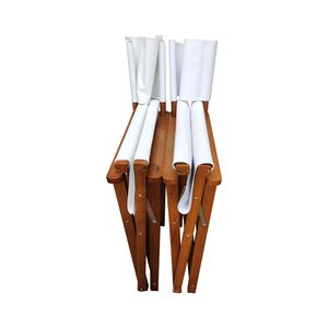Populus Set di 2 Sedie da Regista Pieghevoli in Legno Bianco con Tela per Casa o Ufficio - Product Image 1