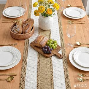 Runner da Tavola in Macramè e Iuta Stile Boho Chic con Nappe, Decorazione Rustica per Sala da Pranzo e Soggiorno in Stile Fattoria - Product Image 5