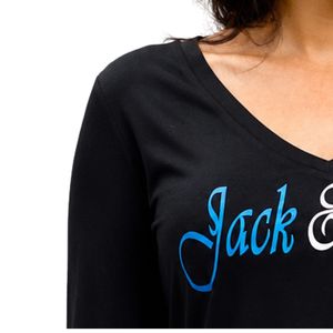 Haut à col en V noir à manches longues, chemise décontractée pour femmes, style streetwear, vêtements confortables pour tous les jours - Product Image 5