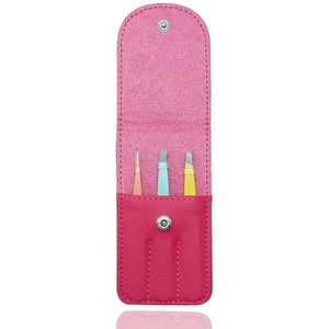 Pinzas de Acero Inoxidable Reutilizables para Volumen de Pestañas, Venta al por Mayor, Alta Calidad, Punta Inclinada, Kit de Pinzas para Cejas de Marca Privada para el Cabello - Product Image 6