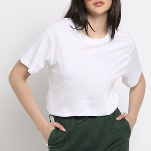 T-shirt d'été à manches courtes et col rond pour femme avec logo personnalisé, nouveau t-shirt en coton pour femme, t-shirt streetwear pour femme - Product Image 5