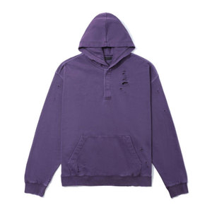 Sweat à capuche décontracté coupe ample en molleton de coton mélangé, effet vieilli, respirant, écologique, personnalisable, haute qualité pour l'hiver - Product Image 1