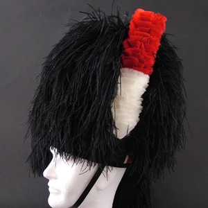 Pluma con Patrón de Lazo de Terciopelo de Piel Sintética Negra y Roja para Gorro Glengarry, Gorro Balmoral, Boina, Gorra Casual para Adultos Unisex para las Cuatro Estaciones - Product Image 5