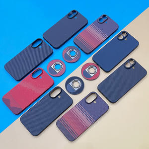 Para IPhone17 Aramid Funda para teléfono móvil <span class=keywords><strong>Fibra</strong></span> de carbono ultrafina Funda protectora magnética para teléfono de carbono de aramida - Product Image 5
