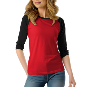 Camiseta de Manga Raglán de Alta Calidad para Mujer, Top de Tres Cuartos, Logotipo Personalizado, Cómoda, Estilo Deportivo, Camiseta de Béisbol para Dama - Product Image 6