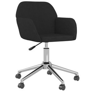 Silla de Oficina de Tela Negra 100% Poliéster con Madera Contrachapada Metálica, Duradera y Elegante - Product Image 2