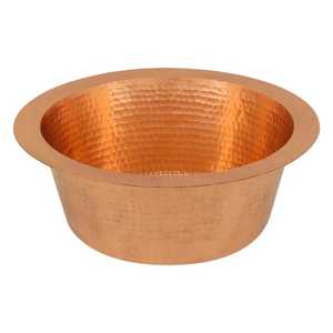 Antique Green Patina Copper Basin <b>Round</b> Hammered Vessel Sink with <b>Swing</b> Handle Rustic Farmhouse Copper Washbowl Plumbing Tool - Product Image 3