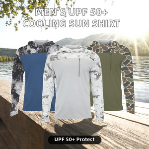 Camisa de Pesca con Capucha y Protección Solar UPF 50 para Hombre, Manga Larga, con Estampado por Sublimación, 100% Poliéster, Anti-UV - Product Image 5