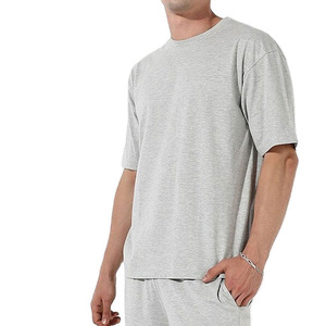 Nouveaux ensembles décontractés pour hommes : T-shirt à manches courtes et short, ensemble de survêtement uni, vêtements de marque pour hommes, en coton, 2 pièces - Product Image 2