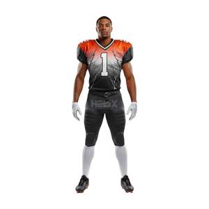 Ensemble d'uniformes de football américain respirants par sublimation pour compétition d'équipe, en polyester imprimé, avec logo personnalisé – Fabricant - Product Image 2
