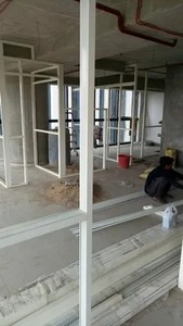 Most Selling Hinged Aluminium Office <b>Partition</b> System with Tempered Glass for Modern Commercial Workspace Interior Solutions - Product Image 2