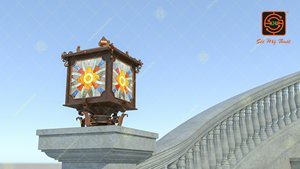 Wrought Iron for LED Wall Lamp with E26 Bulb Base <b>Remote</b> <b>Control</b> Multicolored Glass Shade for Courtyard-KHP Brand Vietnam - Product Image 2