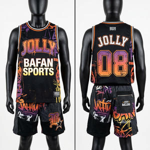 High Quality 180 GSM Breathable Polyester Basketball Set Grey Black Trim Panel Design Custom <b>Heat</b> Print logo for men's set - Product Image 4