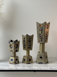 Petit brûleur d'encens en laiton de style arabe, fait à la main, écologique, avec des arômes de bois de santal indien pour usage religieux - Product Image 3