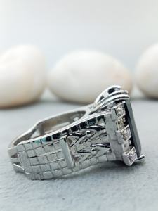 D'VINS JEWELS Bague de fiançailles et de mariage tendance en forme d'émeraude, taille brillant, or rose plaqué, avec pierre de couleur D cultivée en laboratoire - Product Image 5