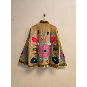 Festival Coat With Pocket Inside Lining Soft <b>Velvet</b> <b>Jacket</b> <b>Women</b> s Ethnic Coat One Size Hand Embroidered Coat - Product Image 2