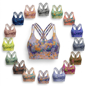 Nouvel Arrivage OEM Personnalisé Faible MOQ Soutien-gorge de Sport Femme à Bretelles Croisées au Dos Rembourré pour Entraînement Yoga Fitness Crop Top Gym Activewear - Product Image 1