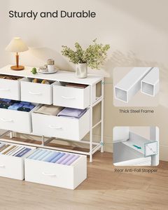 ตู้ลิ้นชักผ้าสีขาวสไตล์โมเดิร์น 7 ชั้น สำหรับห้องนอนและห้องนั่งเล่น - Product Image 3