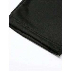 <b>Men's</b> Black Cotton Sweatpants Drawstring Elastic Waist Loose Straight Leg Breathable Casual <b>Pants</b> - Product Image 5