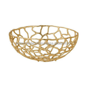 Accesorios de vajilla modernos para fruta, cuencos, mesa decorativa, servidores de fruta, bandejas, cuencos y platos con acabado dorado - Product Image 1