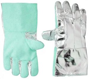 Premium Industrial Safety Working High Heat Resistant Aluminum <b>Fire</b> Resistant High Quality Reflection Safety Welding Gloves - Product Image 2